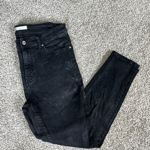 Zara Men’s Skinny Jeans. Bleached wash over Dark Denim